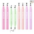 8PCS Black Liquid Eyeliner Stamps Set,Double-side Winged Eyeliner Stencil Pen,Waterproof Long Lasting Eye Liners Stamp Eyeliner Pencil Tattoo Makeup Tools with Heart,Flower,Star,Butterfly,Cone Shapes