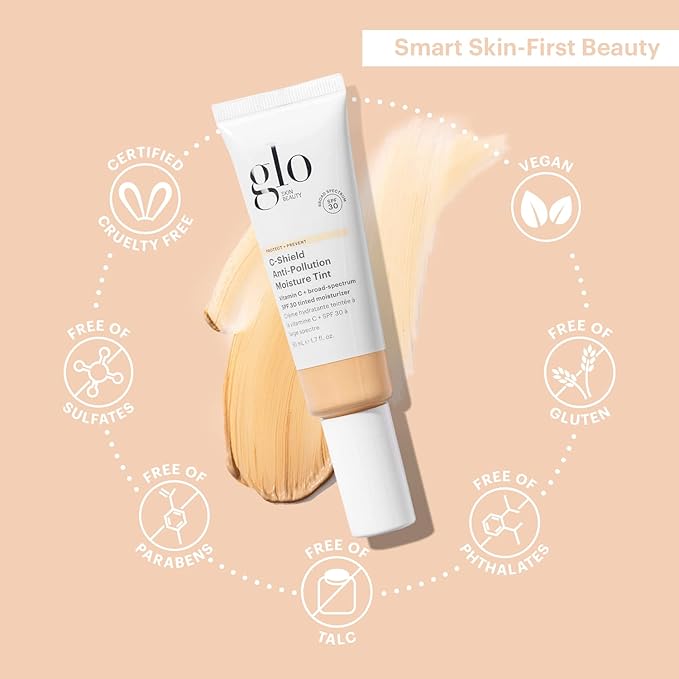 Glo Skin Beauty C-Shield Anti-Pollution Moisture Tint SPF 30, 2N-Light – Tinted Moisturizer with SPF, Lightweight Tinted Sunscreen for Face, Vitamin C & Squalane, Dewy Sheer Coverage, All Skin Types