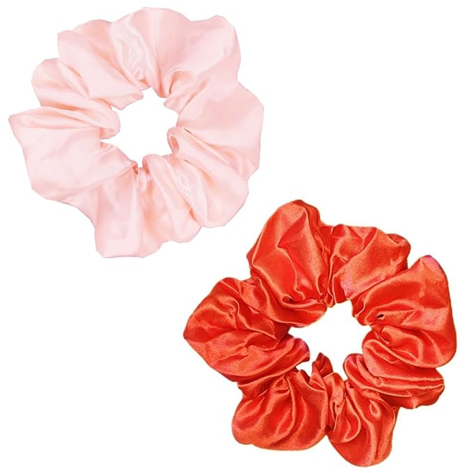 Sufermoe 12 Pcs Satin Silk Hair Scrunchies, Assorted Red, 4.5 Inch Hair Ties for Women Girls