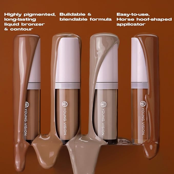 YOUNG VISION Liquid Bronzer Contour, Long Lasting Korean Liquid Bronzer, Non-sticky Waterproof Face and Cheek Bronzed Glow, Moisturizing Pigmented Water Contour for Face, Cheeks, Mature Skin