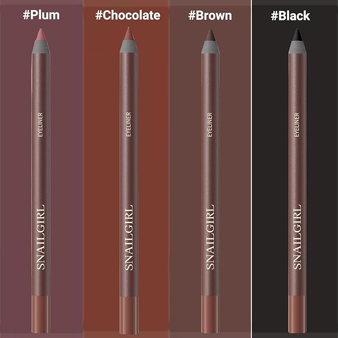 Plum Gel Eyeliner Pencil for Mature Eyes, Smooth Glide, No Tugging or Pulling for Soft & Natural Look, Waterproof Smudge-Proof Long-Lasting with Sharpener