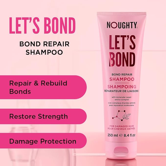Noughty Let's Bond Builder Shampoo for Repair, Restorative Formula for Chemically Treated and Colored Hair, Strengthening Formula to Reduce Breakage and Protect Color for Longer 8.4fl.oz
