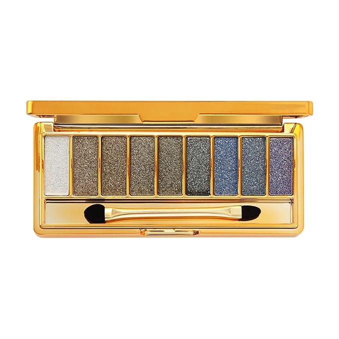 Glitter Eyeshadow Palette, 9 Colors Sparkle Shimmer and Matte Eye Shadow, Highly Pigmented Waterproof Long Lasting Makeup Set (Color 5)