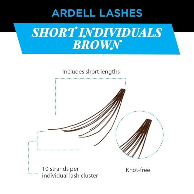 Ardell Individual Lashes, Lash Extensions - Short, Brown, Natural Look DIY Lash Clusters, Easy Application for Cluster Eyelash Extension Effect, 4 Pack