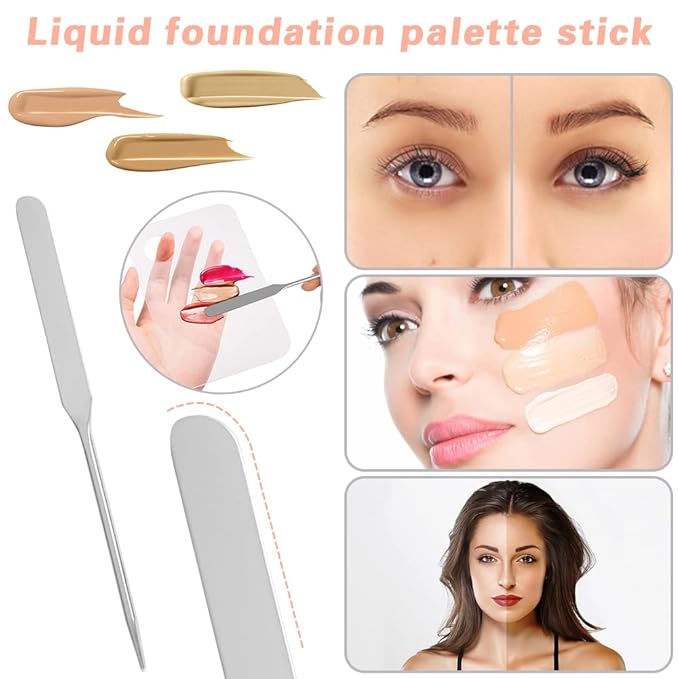 Aolso Acrylic Cosmetic Makeup Palette, Mixing Tray with Makeup Spatula&Leather Case, Professional Cosmetic Mixing Palette for Beauty Salon Mixing Eye Shadow/Lipsticks/Nail Art/Foundation