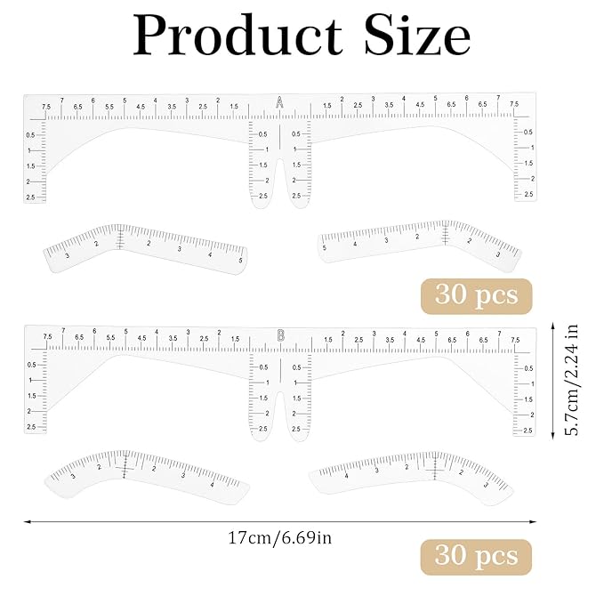 60pcs Eyebrow Template, Eyebrow Stencil Kit for Women, Disposable Eyebrows Shaper Ruler for Older Women Eye Brow Stencil Stickers Guide, Templates for Beginners
