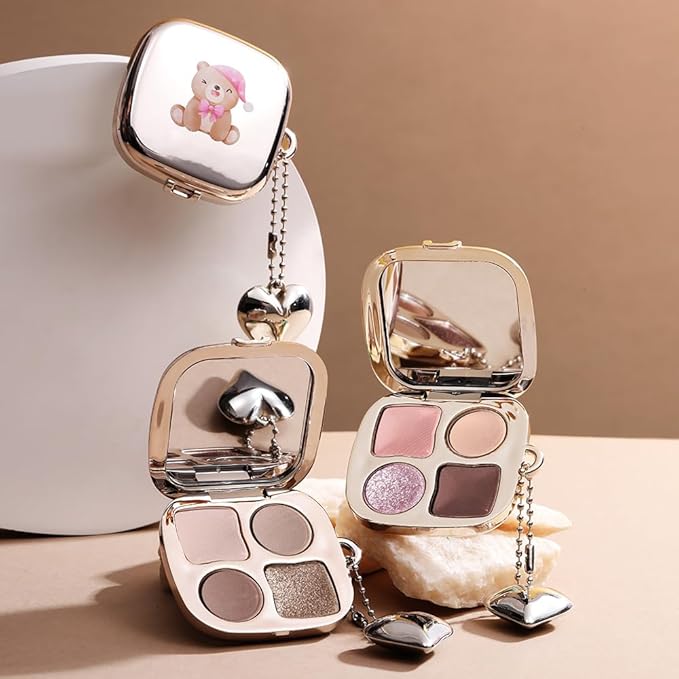 Mivota Professional Eyeshadow Palette, Nude Taupe and Brown Neutral Shades, Velvety Matte and Satin Shimmer Finishes, High Pigment Blendable Colors, Waterproof Long-Lasting Eye Palette, 02, 4 Colors