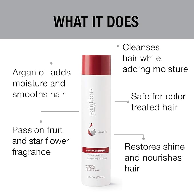GREAT CLIPS Solutions Nourishing Shampoo 32 fl oz | Argan Oil | Sulfate and Paraben Free | Moisturizes and Restores Shine | Safe for Color-treated Hair