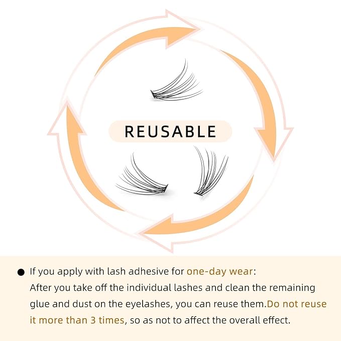QUEWEL Cluster Lashes 240Pcs Individual Lash 10D 0.10D Curl 12mm Knot-Free Lash Extensions Clusters Lashes Soft&Natural False Eyelashes Individual DIY Eyelash Extension at Home(10D 0.10D 12)