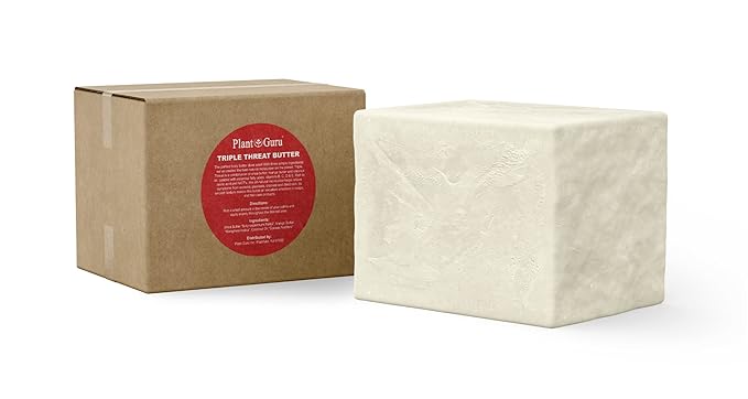 Plant Guru Triple Threat Body Butter 5 lbs. Bulk - Blend of Shea, Mango & Coconut Oil - 100% Pure Natural Raw Unrefined Moisturizer For Dry Skin, Face And Hair. Great For Lip Balm and Soap Making