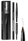 Browcharm Microblading Eyebrow Pencil,0.1mm Ultra-Fine Tip,3-in-1 Waterproof Eyebrow Pencil,with Eyebrow Powder&Eyebrow Brush,Hair-Like Strokes,Shapes,Fills Brow Makeup (03 Light Brown)