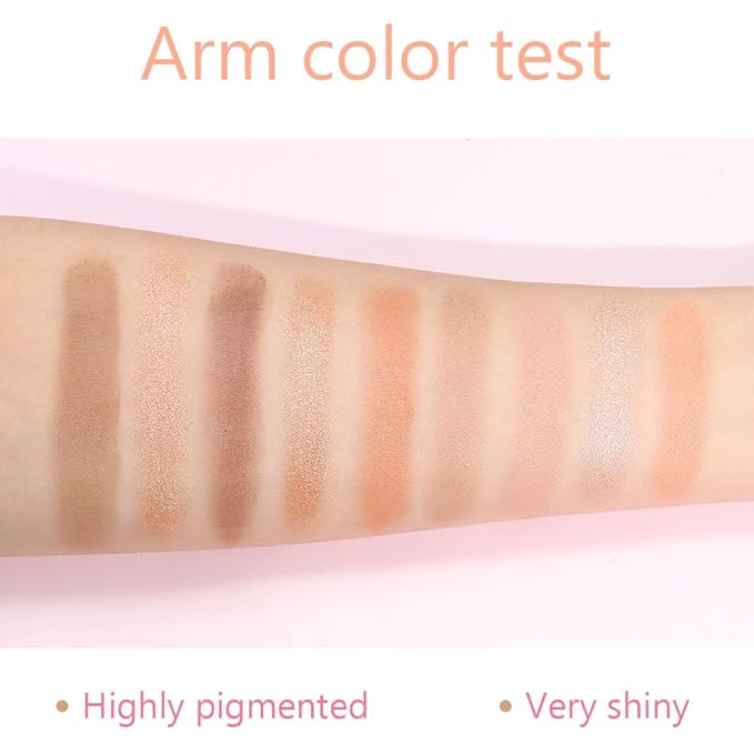 CAKAILA 9 Colors Colorful Eyeshadow Palette Makeup,Rose Gold Brown Nude Matte Shimmer Neutral Eye Shadow Powder Palette,Naturing-Looking Long Lasting Waterproof