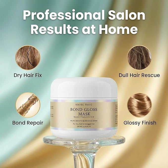 Olavita Serum Maybe Paris Bond Gloss Mask, Deep Repair Hair Mask, Helps Support Stronger, Hydrating & Gloss Deep Hydration For Dry, Dull, Damaged, Brittle Hair(1 PCS)