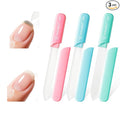 Modelones Nail Files, 3 PCS Crystal Glass Nail Files with 180/240 Grit – Double-Sided Reusable Fingernail Buffers & Cuticle Remover for Home, Travel, and Salon Manicure