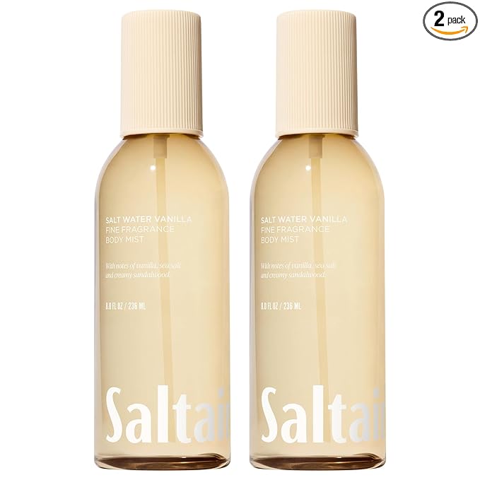 Saltair Body Mist 2 Pack - Fine Fragrance, Lightweight Body Spray Mist with Salt Water Vanilla Scent. Long Lasting Perfume Mist. 2x 8oz Bottles