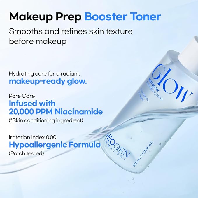 Neogen Next Glow Pore Refining Toner 210ml, 7.1 fl.oz – Pore Care & Glass Skin Toner with Niacinamide 20,000PPM, 8X Hyaluronic Acid & PENTAVITIN | Sensitive Skin Tested | K-Beauty