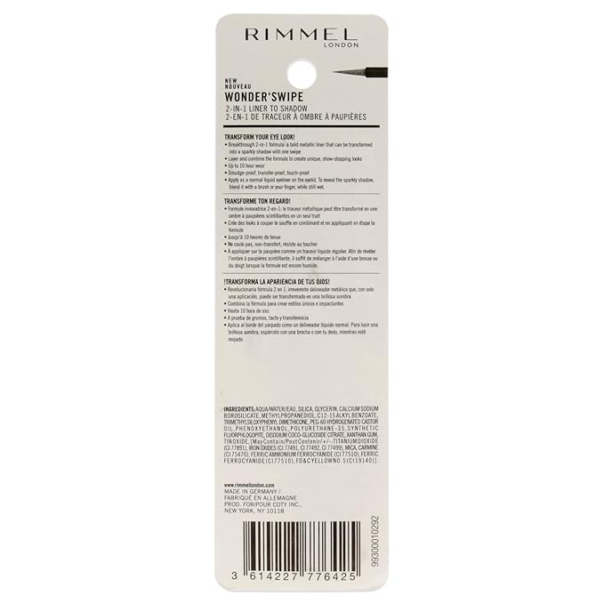 Rimmel London Wonder Swipe 2-in-1 Liner to Shadow - 002 Instafamous Eyeliner Women 0.06 oz