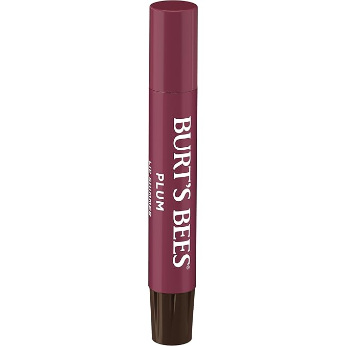 Burt's Bees Shimmer Lip Tint Set, Mothers Day Gifts, Tinted Lip Balm Stick, Moisturizing for All Day Hydration with Natural Origin Glowy Pigmented Finish & Buildable Color, Plum (4-Pack)