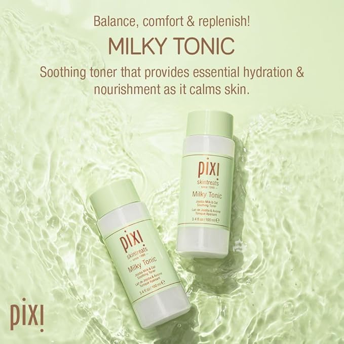 Pixi Milky Tonic, Calming & Hydrating Tonic Containing Jojoba Milk, Infused with Oat Extract to Soothe, Alcohol-Free Daily Nourishing Toner, 8.5 fl oz/ 250 mL