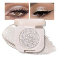 Glitter Eyeshadow Palette, Silver Shimmer Eyeshadow Makeup, Shiny Pressed Powder, Single Vegan Eye Shadow, Highly Pigmented Silver Eye shadow Makeup Palette,Monochrome Long Lasting Glitter Eyeshadow12