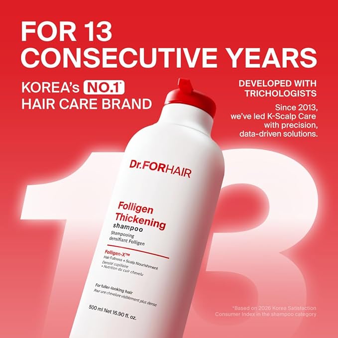 DR.FORHAIR Folligen Thickening Shampoo 2.4 oz | Biotin, Salicylic Acid & Rosemary | Volumizing Formula for Fuller-Looking Hair