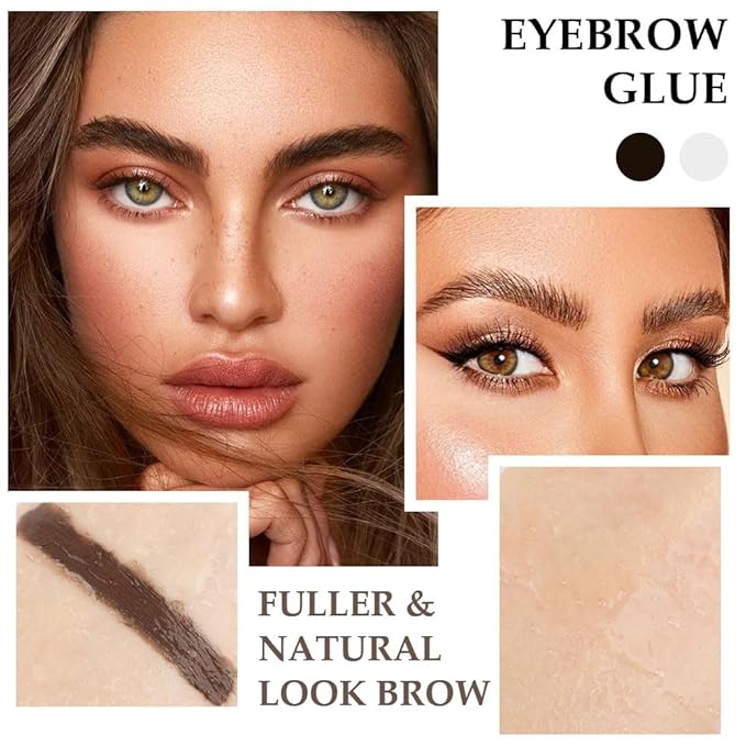 Tinted Thickening Brow Mascara,Brow Glue Eyebrow Gel, Waterproof, Transfer-proof, Brush to Fill in Eyebrows and Cover Gray Hairs - Cruelty Free (2pcs 07 Espresso &09 transparent)
