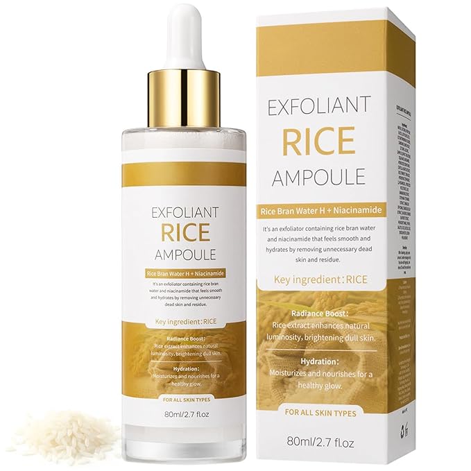 Peel Shot Glow White Rice Exfoliant Peeling Ampoule, Soft Exfoliating Face and Body Scrub, Facial Exfoliator, Deep Hydration Serum, 80ml