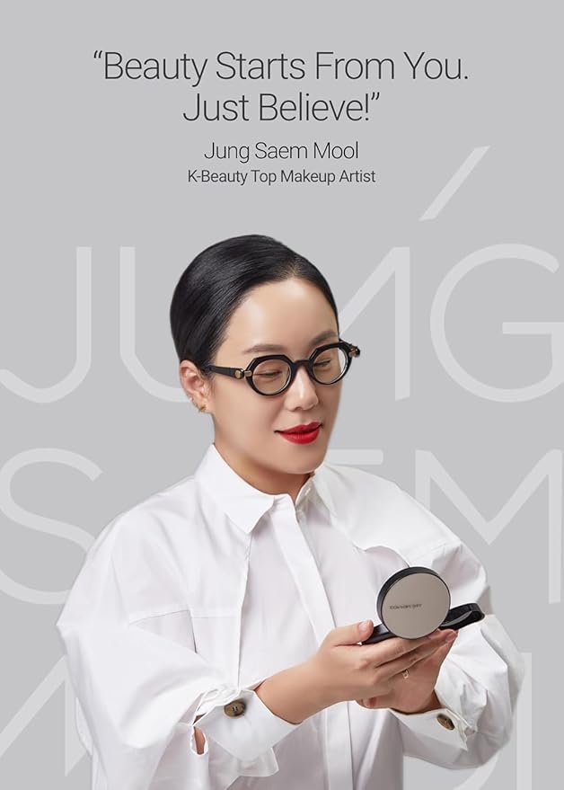 JUNG SAEM MOOL Artist Cushion Blush | Easy to Blend with Puff, Buildable Liquid Blush for Cheeks with a Natural & Dewy Finish, Korean Makeup (Dewy Gift Set | Coral Halo & Rare Rose)
