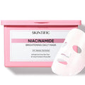 SKINTIFIC Niacinamide Brightening Daily Sheet Mask, 10-Min Facial Mask with Tranexamic Acid & Rice Extract, Hydrating & Smoothing for Even Tone and Radiant-Looking Skin (400g,30 sheets)