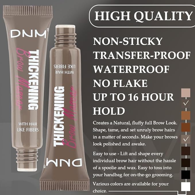 Tinted Thickening Brow Mascara,Brow Glue Eyebrow Gel, Waterproof, Transfer-proof, Brush to Fill in Eyebrows and Cover Gray Hairs - Cruelty Free (2pcs 02 Cool Blonde &05 Cool Ash Brown)