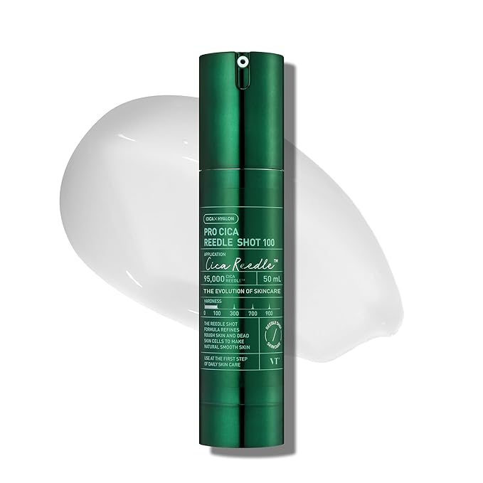 VT COSMETICS Pro Cica Reedle Shot 100 Serum with Centella Asiatica Extract, Cica Exosome & Spicule Microneedling Formula, Korean Skin Booster, 1.69 fl oz(50ml)