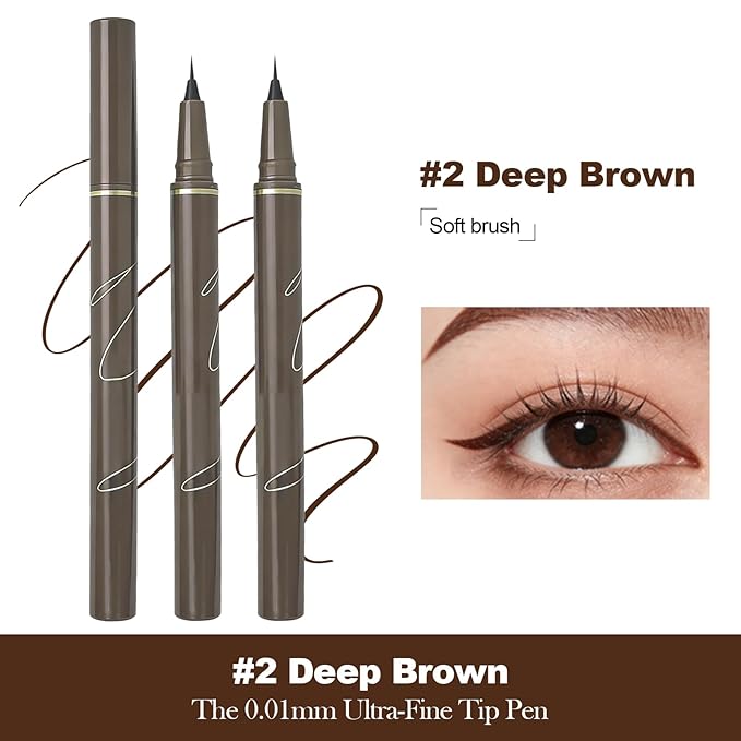 Ultra Fine Liquid Eyeliner Pencils- Slim Felt Tip for Precise Eye Lines, Waterproof, Smudge Proof & Quick-Drying, Winged Liner and Inner Corner. Long Lasting All Day Makeup, Smooth & Lightweight.