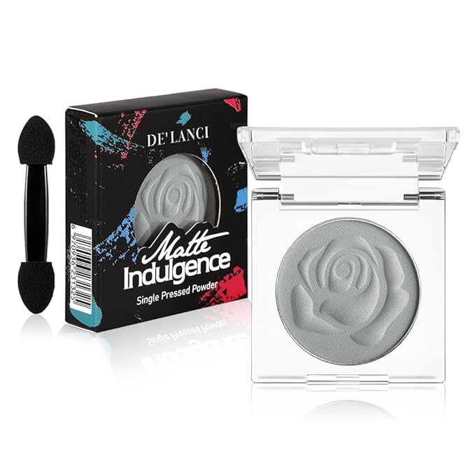 Matte Light Gray Eyeshadow with Applicator - High Pigment, Long-Lasting, Waterproof Soft Gray Eyeshadow for Smokey and Natural Looks - Professional Travel-Friendly