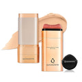 Korean Foundation Stick Foundation for Mature Skin Tint, Buildable Light to Full Coverage Foundation Makeup Concealer, Dual-Ended with Brush for All Skin - Natural Dewy Finish (NATURAL)