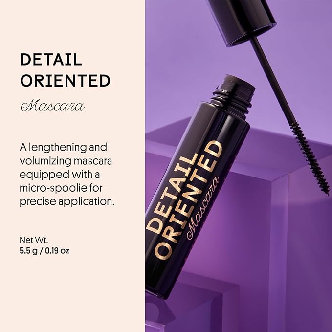 Winky Lux Detail Oriented Mascara – Slim Tightline Mascara with Skinny Micro Spoolie, Lengthening, Volumizing, Defining, Curling & Buildable Formula, Type A Black
