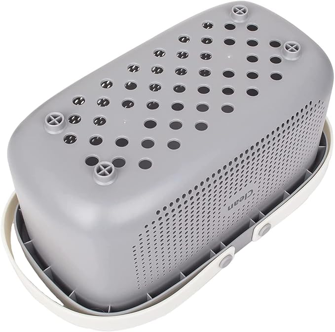 Shower Caddy Portable Drainage, Plastic Shower Caddy Basket with Handles, 2 Pack Portable Cleaning Supply Storage Organizer with Holes for College Dorm Bathroom - Grey