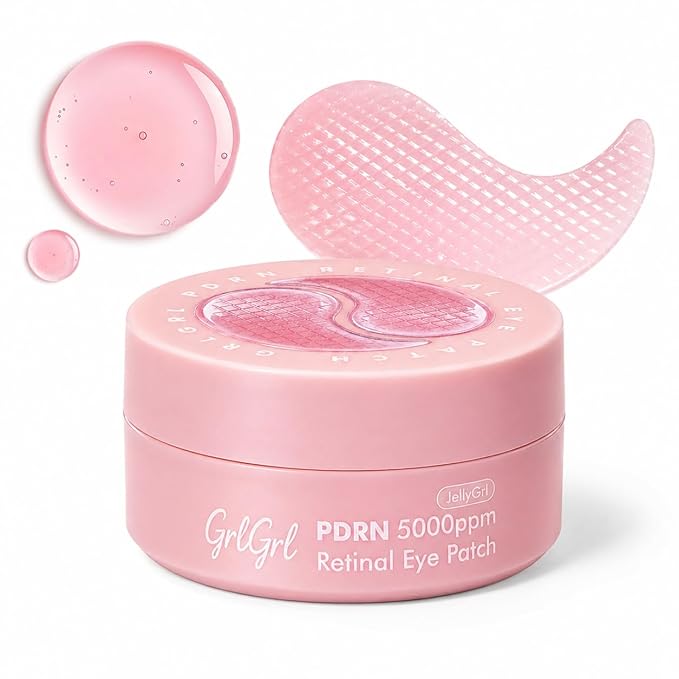 PDRN Eye Patches 5000ppm, Anti Smile Line & Wrinkle Under Eye Patches, Salmon DNA & Retinal Eye Mask for Puffy Eyes & Dark Circles, Eye Gels with Collagen & Peptides, 60 Pcs