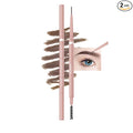 Eyebrow Pencil,2Pcs Professional Micro Brow Pencil with Spoolie Brush,Longwearing Waterproof Eyebrow Pencil,5 Colors to Choose. (#1 Espresso)