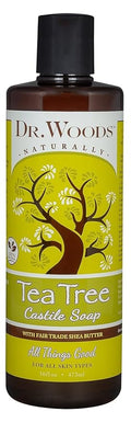 Dr. Woods Tea Tree Liquid Castile Soap - Castile Soap with Pure Tea Tree Oil, Body Wash for Men and Women, Contains Organic Shea Butter, Natural Cleaner for Face, Hands, and Body - 16 Fl Oz