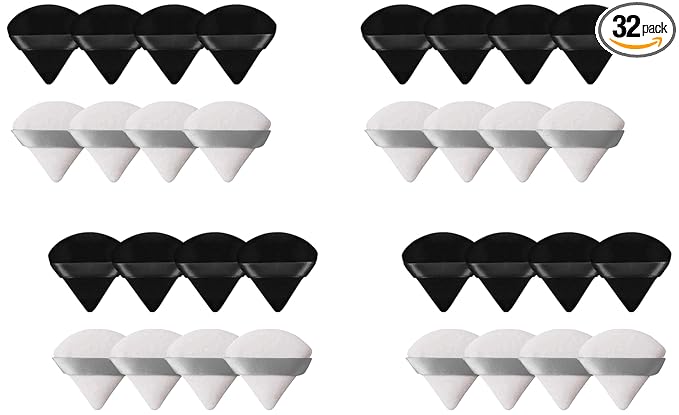 8 Pieces Triangle Powder Puff Face Soft Triangle Makeup Puff Velour Cosmetic Foundation Blender Sponge Beauty Makeup Tools (Pack of 4)