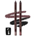 Plum&Black Gel Eyeliner Set 2PCS,Smudge-proof Waterproof Long Lasting Plum Eye Liner, High-Pigmented Smooth Creamy Formula for Mature Women, Eyes Makeup Pen Includes Sharpener