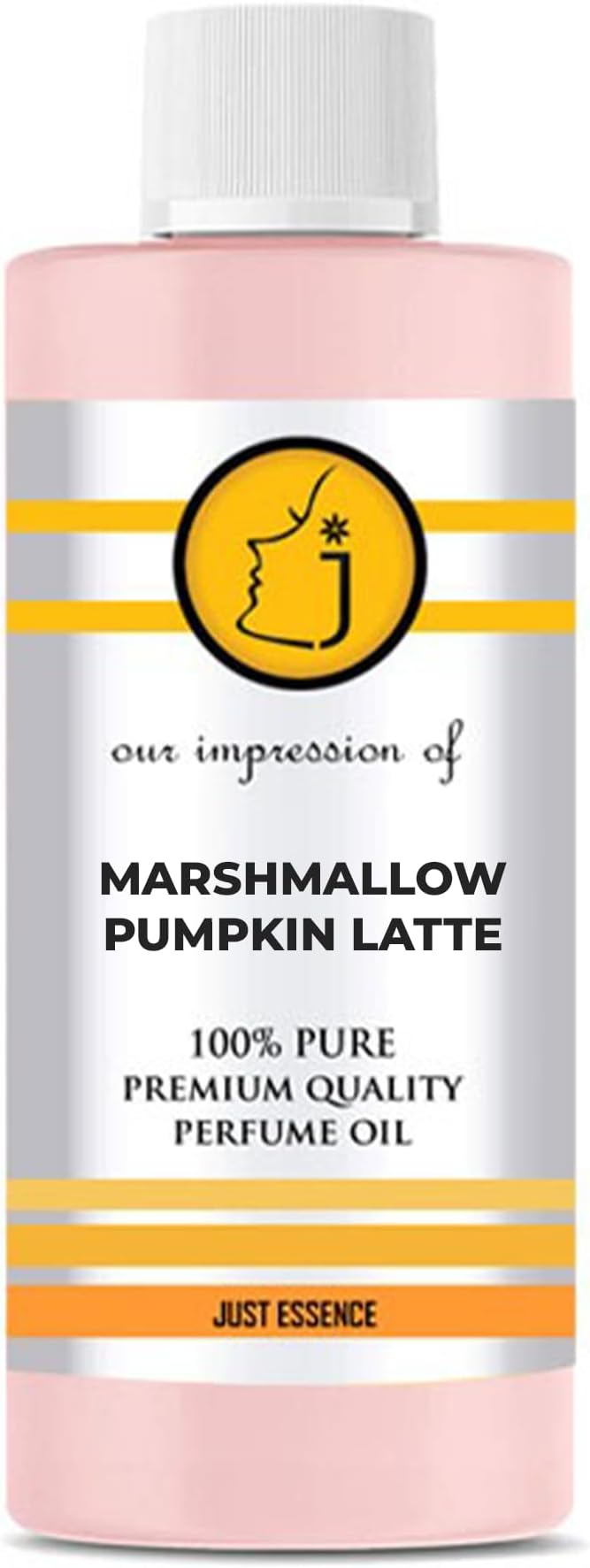 Just Essence Marshmallow Pumpkin Latte Fregrance Perfume Oil for Perfume Making, Personal Body Oil, Soap, Lotion, Candle Making & Incense | Premium Quality Undiluted & Alcohol Free | 4 Fl Oz