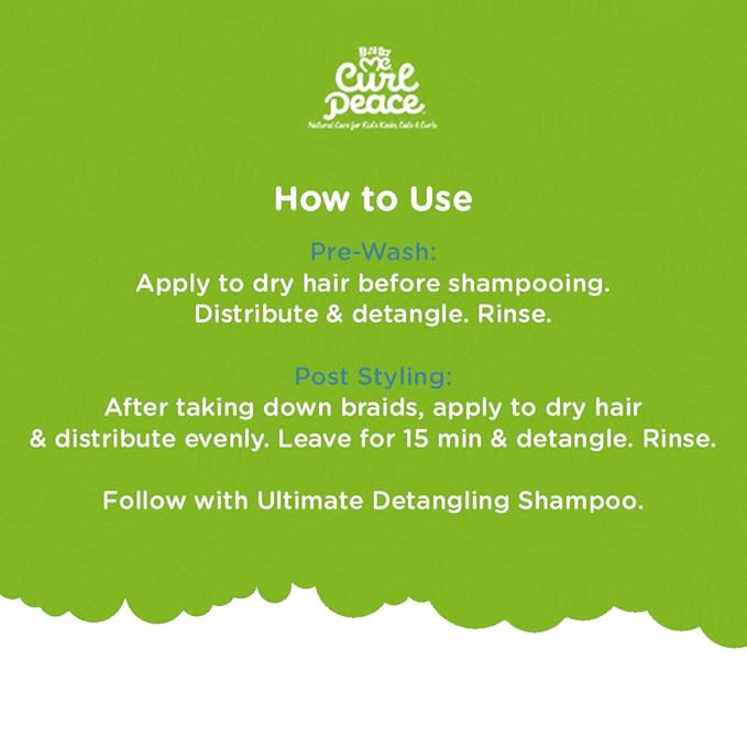 Just for Me Curl Peace Tender Head Detangling Treatment (3 Pack) - Rinses Away Knots, Pre-Wash, Post-Styling, Contains No Parabens, Sulfates, Mineral Oil, Petrolatum, or Animal Testing, 12 oz