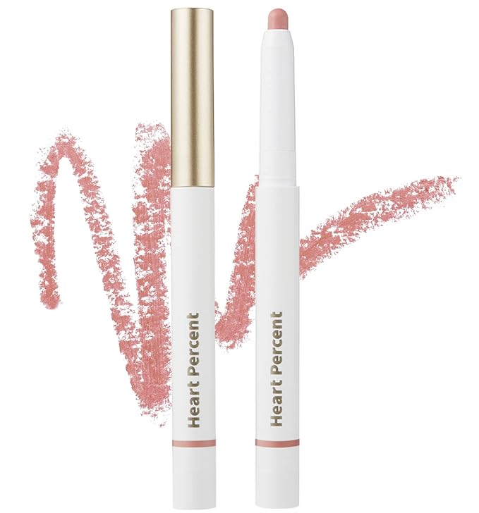 Heart Percent Dote On Mood Lip Liner Pencil, Long-Lasting Creamy Lip Crayon Smooth Lipliner Retractable Lipstick Overlip Line Color 0.8g, #06. Rose Beige