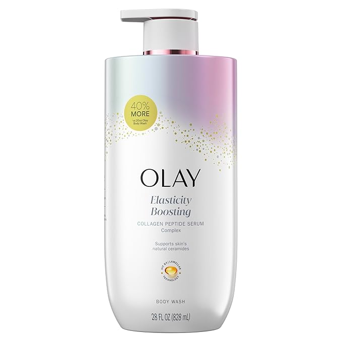 Olay Body Wash for Women, Elasticity Boosting, Collagen Peptide Serum Complex, Renews Moisture, Free of Parabens & Phthalates, Vitamin B3 Lameller Technology, For All Skin Types, 28 fl oz