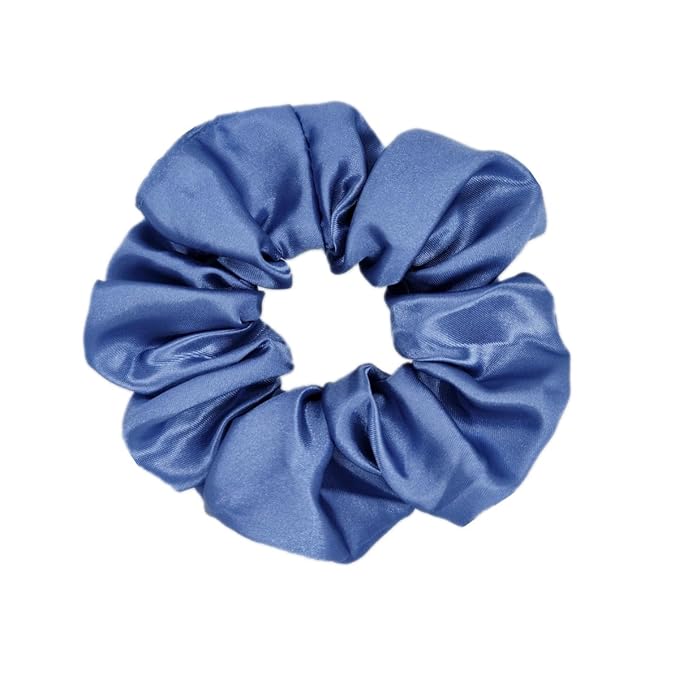 12 Pcs Satin Silk Hair Scrunchies Soft Hair Ties Fashion Hair Bands Hair Bow Ropes Hair Elastic Bracelet Ponytail Holders Hair Accessories for Women Girls (Assorted Blue Pair)