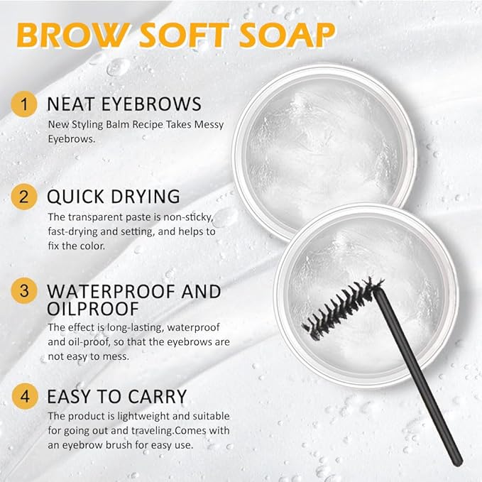 Soap Brows Kit, Eyebrow Freeze Styling Wax,Waterproof Long-lasting Eyebrows Enhancer Shaping Clear Tint Gel, Eye Brow Makeup Balm Pomade Cosmetics (1pcs 05#)