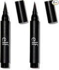 e.l.f. Intense Ink Eyeliner, Enhances The Lash Line With Rich & Long-Lasting Color, Tip For Precise Application, Vegan & Cruelty-Free, Blackest Black (Pack of 2)