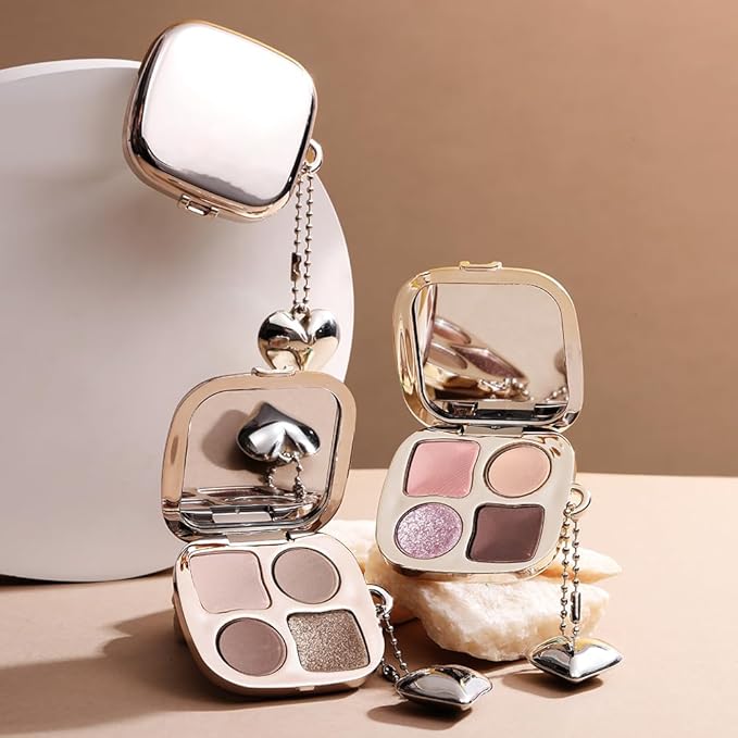Neutral Pink Brown Eyeshadow Palette, Soft Glam Eye Shadow with Matte Rose, Champagne Shimmer & Cocoa Brown, Blendable Natural Daily Makeup, Long Lasting Lightweight Eye Makeup, Sombra de Ojos 02