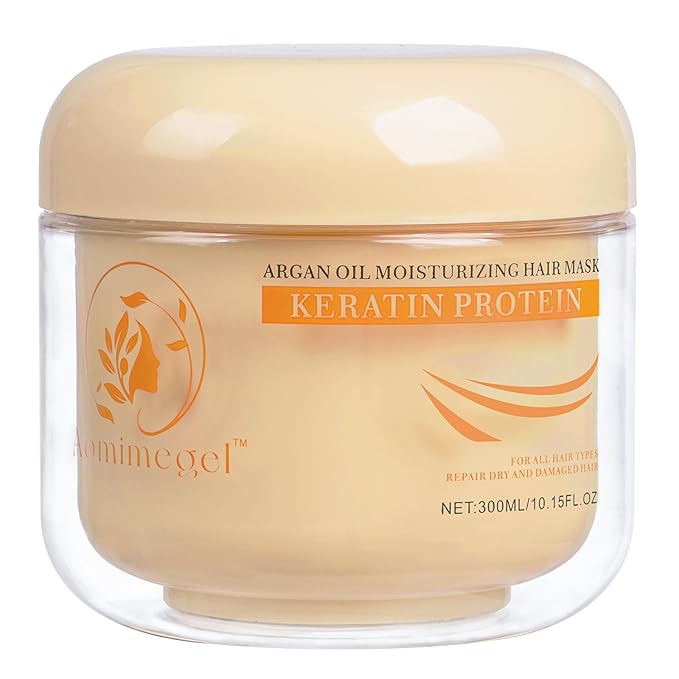 Collagen Hair Mask,Deep Repair Conditioning Argan Oil Hair Mask for Damaged Hair Treatment, Deep Conditioner Hydrating Hair Masque for All Hair Types 10.15 oz 300ml